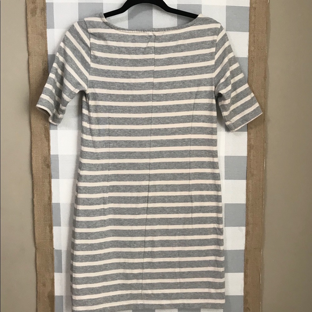 Gap cotton shirt dress w/ grey and white stripes - Picture 3 of 6